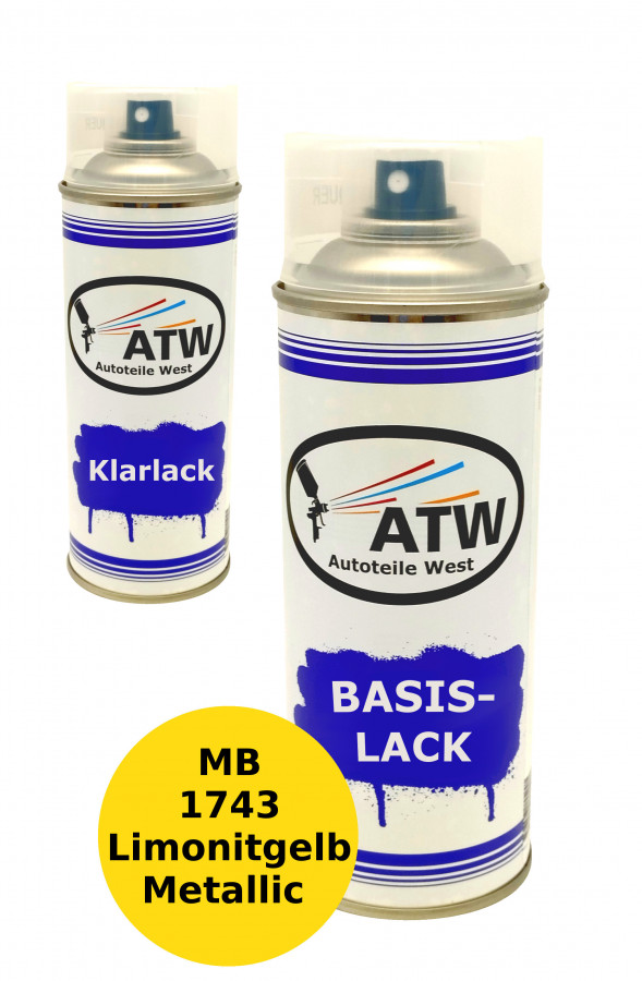 Autolack für Mercedes Benz 1743 Limonitgelb Metallic+400ml Klarlack Set